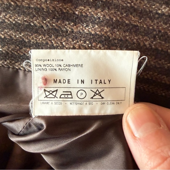 DAVIDE CENCI Brown Stripe Wool & Cashmere Blazer Sz 8 - Picture 5 of 6